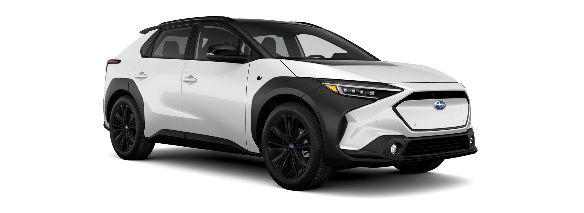 2025 Subaru Solterra Touring Onyx Edition Shown in Cosmic White Pearl, Two Tone