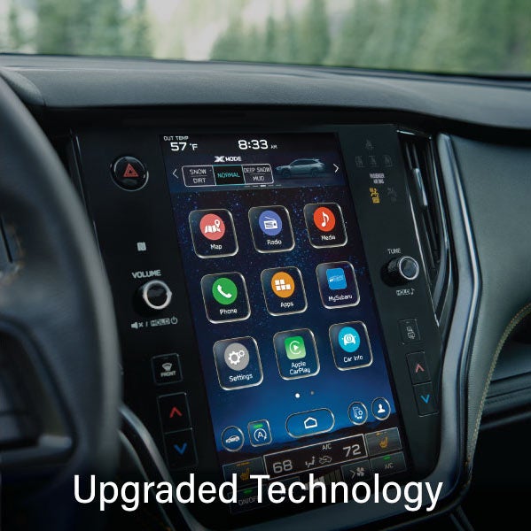 An 8-inch available touchscreen with the words &ldquo;Ugraded Technology&ldquo;. | Subaru of North Miami in Miami FL