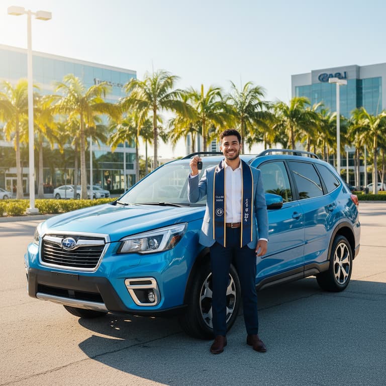 A new Subaru Forester from Subaru of North Miami is built with safety and reliability at the forefront - perfect for a young graduate's first vehicle.