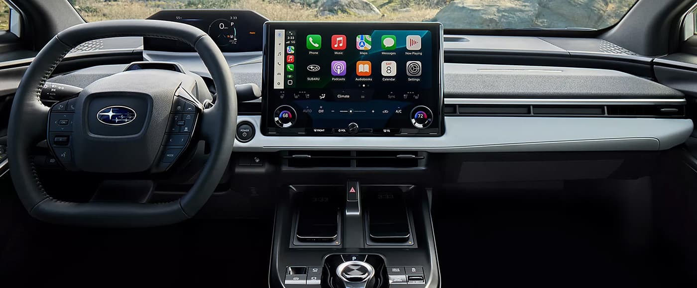 2026 Solterra's 14-in touchscreen with Apple/Android wireless smartphone integration. 2026 Solterra for sale near Miami, FL with 14-inch multi-media screen and wireless Apple CarPlay/Android Auto integration.