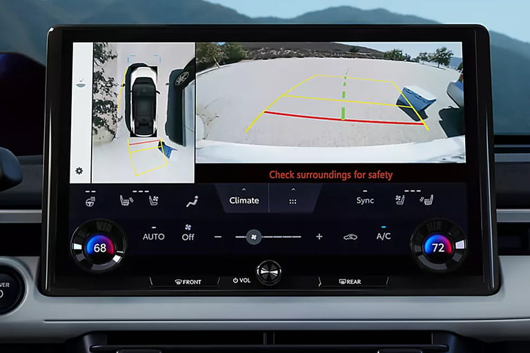 2026 Subaru Solterra for sale near Miami, FL has a 14-in media screen to display the standard rear-vision camera and the available panoramic view monitor.