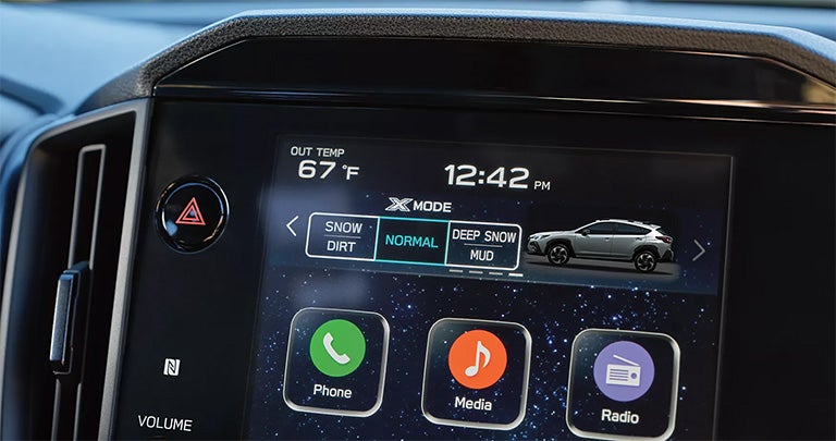 Subaru XMode helps to optimize grip on challenging surfaces like mud, sand and dirt.
