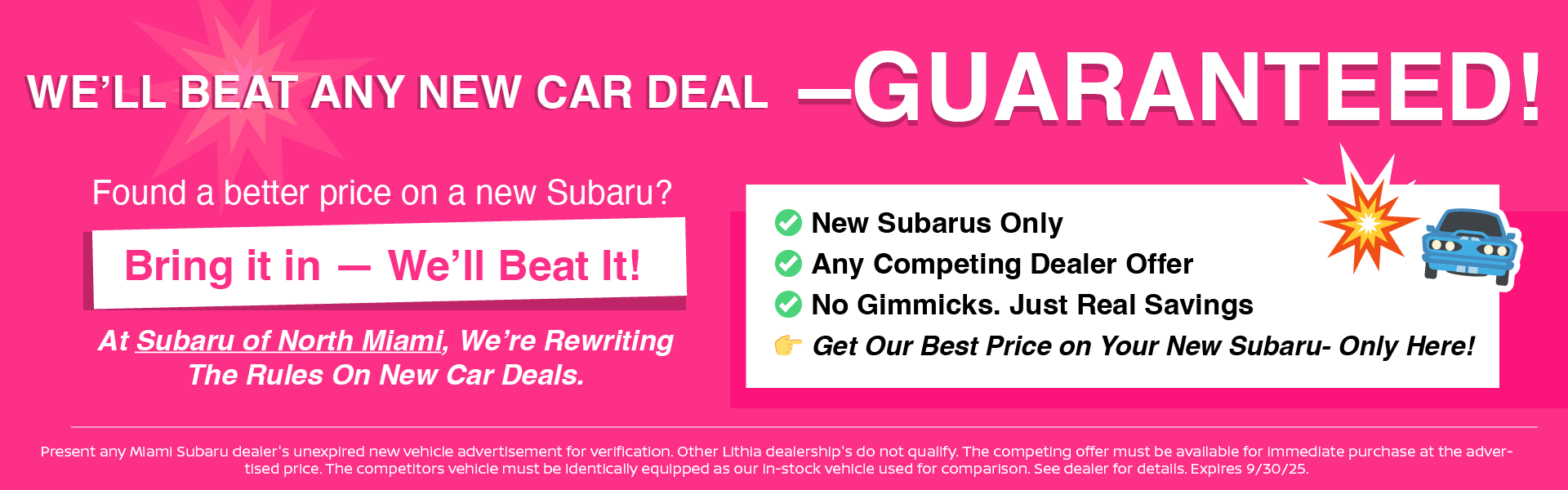 We'll Beat Any New Car Deal